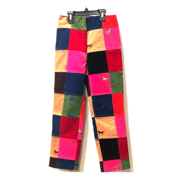 Lilly Pulitzer Patchwork Corduroy Pants, sz 10